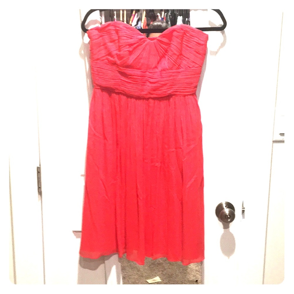 J Crew coral chiffon dress